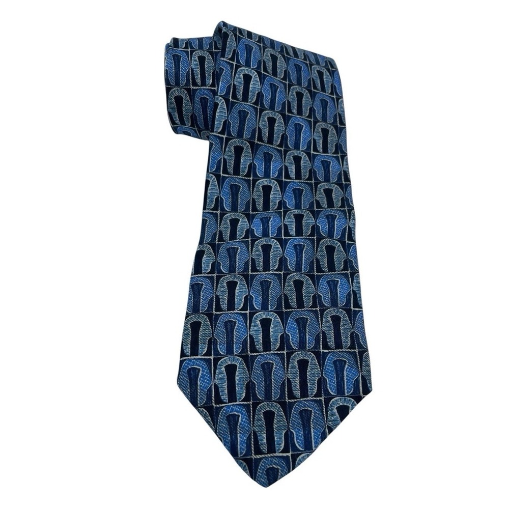 ERMENEGILDO ZEGNA Tie Men Sz 59"x‎ 3.5Multicolor 100% Silk  ITALY Made (TA27)EUC